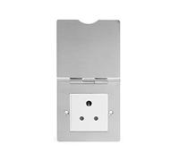 Soho Lighting Brushed Chrome 5 Amp Euromod Floor Plug Socket 1 Gang White Insert - Ideal for Homes, Offices, Hotels