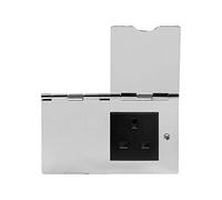 Soho Lighting Polished Chrome 13 Amp 2 Gang Euromod Floor Outlet Plug Socket Black Insert - Ideal for Homes, Offices, Hotels