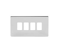 Soho Lighting Polished Chrome 4 Gang Grid Plate Screwless