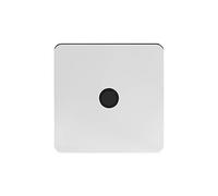 Soho Lighting Polished Chrome Flat Plate 20A Flex Outlet Blk Ins Screwless