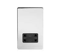 Soho Lighting Polished Chrome Shaver Socket Dual Voltage 115/230v Black Insert Screwless - for Bathroom