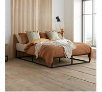 Black Small Double Bed Frame 4FT6 135cm Bedstead Birlea Soho Metal Minimalist