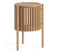 Soho Oak 1 Door Slatted Story Round Side Table