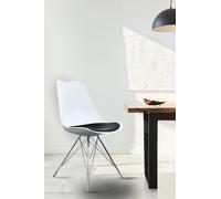 Soho Plastic Dining Chair with Chrome Metal Legs Fusion Living Black One Size