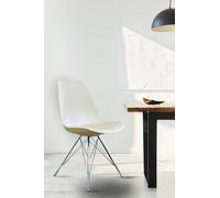 Soho Plastic Dining Chair with Chrome Metal Legs Fusion Living Ivory One Size