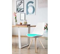 Soho Plastic Dining Chair with Pyramid Light Wood Legs Fusion Living Aqua One Size