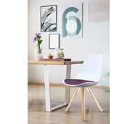 Soho Plastic Dining Chair with Pyramid Light Wood Legs Fusion Living Aubergine One Size