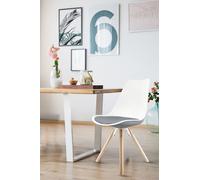 Soho Plastic Dining Chair with Pyramid Light Wood Legs Fusion Living Dark Grey One Size