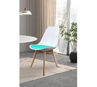 Soho Plastic Dining Chair with Squared Light Wood Legs Fusion Living Aqua One Size