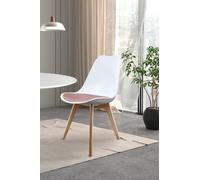 Soho Plastic Dining Chair with Squared Light Wood Legs Fusion Living Dusty Pink One Size