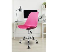 Fusion Living Soho Plastic Dining Chair With Swivel Base Bright Pink, Pink