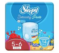 SOHO Sleepy Swim Trunk Diapers, Won't Swell in Water, Specially Designed for Swimming, Comfortable Special Leak Guards, Comfort and Dryness (Size 5-6 / 24-55 lbs)