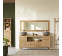 Soho - Solid oak vanity unit 165 cm Natural