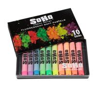 SoHo Urban Artist Soft Pastels Set of 10 Bright Fluorescent Neon Colors, Vibrant Pastel Sticks for Art, Drawing, Blending, Layering, Shading