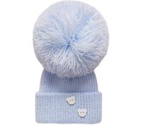 SOHOBABY™ Baby Boy Single Pom Teddy Button White Blue Grey Newborn Hat (UK, Age, 0 Months, 3 Months, Blue)