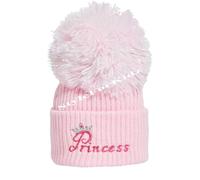SOHOBABY™ British Made Princess Single Pom Super Soft White Pink Hat (UK, Age, 0 Months, 3 Months, Pink)