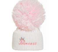 SOHOBABY™ British Made Princess Single Pom Super Soft White Pink Hat (UK, Age, 0 Months, 3 Months, White)