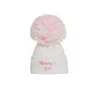 SOHOBABY™ British Made Single Pom Baby Girl Embroidered Baby Hats (UK, Age, 3 Months, 6 Months, White (Mummys Girl))