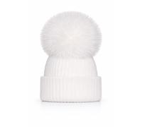 SOHOBABY™ British Made Soft Stretchy Single Frilly Pom Plain Baby Boy Baby Girl Hat (UK, Age, 3 Months, 6 Months, White)