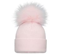 SOHOBABY™ British Made Soft Stretchy Single Pom Plain Baby Boy Baby Girl Hat (UK, Age, 0 Months, 3 Months, Pink)