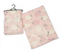 SOHOBABY Cozy Baby Blanket - Sheep Character lush & Warm Throw for Infant or Toddler, Ideal for Crib, Cot & Stroller | Unisex Baby Gift 75x100cm (Pink)