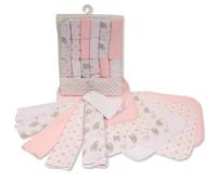 SOHOBABY Pack Of 12 Reusable Baby Girl Boy Cotton Rich Wash Cloths Towel Flannel Wipes (Pink)