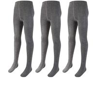 SOHOBABY™ Pack Of THREE Back To School Girls Cotton Blend Tights (UK, Age, 3 Years, 4 Years, Regular, Grey)
