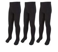 SOHOBABY™ Pack Of THREE Back To School Girls Cotton Blend Tights (UK, Age, 5 Years, 6 Years, Regular, Black)