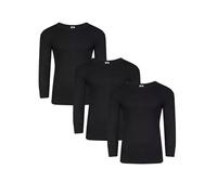 SOHOBABY™ Pack Of THREE Mens Grey Black White Thermal Long Johns Thermal Long Sleeve Tops (Black, Large (41-43 inches))