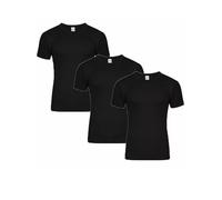 SOHOBABY™ Pack Of THREE Mens Grey Black White Thermal Long Johns Thermal Short Sleeve Tops (Black, XXL (47-49 inches))