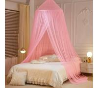 Sohodoo Bed Canopy for Children,Round Dome Bed Canopy Mosquito Net Protection Canopy Bedroom Nursery Decoration Hanging Curtain Net Reading Corner Princess Play Tent(Pink,250 * 850 * 60cm)