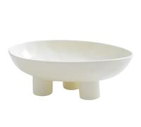 Sohodoo Ceramic Fruit Bowl for Kitchen Counter, Three-Legs Decorative, Modern Pedestal Centerpiece for Breads/Nuts(White)