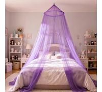 Sohodoo Curtains Bed Canopy Rainbow Mosquito Net for Bed Canopy,Elegant Mosquito Net Set,Profession Rope for net, Screen Netting Canopy Curtains, Full/Queen/King(Purple,250 * 900 * 60cm)
