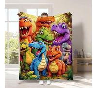 Sohodoo Cute Smiling Dinosaurs HD Digital Print Flannel,Lightweight Flannel Throw Blankets,Cozy, Soft, Warm, Fleece Dino Blanket for Boys,Contemporary Animal Theme,All-Season(A,150x200CM)