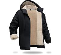 Sohodoo Fleece Lined Hoodie Men Uk Zip Up Warm Sherpa Fleece Lined Fall Winter Hooded Sweat Jackets Casual Comfy with Pockets(B,XXX-Large)