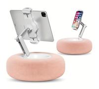 Sohodoo Foldable Tablet Pillow Stand for Lap - Adjustable Holder Fits 4.7"-13" Tablets, Phones, Kindle, Portable Design(Pink)