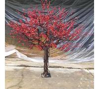 Sohodoo Large Artificial Red Plum Blossom Trees Fake Tree Simulation Plum Blossom Tree for Living Room Hotel Shopping Mall Decoration(1mx0.9m)