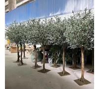 Sohodoo Large Faux Olive Tree 6-10ft, Fake Olive Tree for Home House Office Décor, Olive Trees Artificial Indoor Plant with Natural Wood Trunk and Realistic Leaves and Fruit(C,6ft)