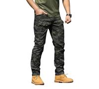 Sohodoo Men's All-Season Overalls - Waterproof Camo Pants - Multi-Pocket Hiking Pants for Fishing(Camouflage black,S)