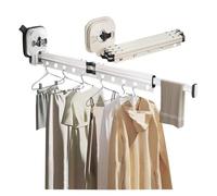 Sohodoo Suction Cup Wall Mounted Clothes Drying Rack, Aluminum Retractable for Balcony, Laundry Room or Bathroom(White,Two Paragraphs)
