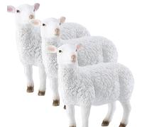 Sohodoo Whimsical Resin Lamb Garden Statue, Small Animal Sculpture for Outdoor Lawn and Family Fun(Three pieces)