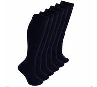SOHOKIDS™ SIX Pairs Back To School Plain Cotton Rich Knee High Socks (UK, Age, 4 Years, 6 Years, Regular, Black)