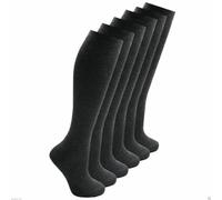 SOHOKIDS™ SIX Pairs Back To School Plain Cotton Rich Knee High Socks (UK, Age, 4 Years, 6 Years, Regular, Grey)