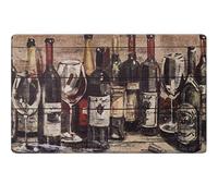 SoHome Cozy Living Anti-Fatigue Designer Kitchen Mat, Wine Asst. Themed-Non Slip, Stain Resistant, Easy Clean, 1/2 Inch Thick Comfort Chef Mat, 18" x 55"