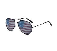 SOHUPAC American Flag Glasses USA Flag Mirror Aviator Sunglasses For 4th Of July Independence Day Patriotic Decorations, Black, 1 Pieces