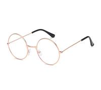 SOHUPAC Classic Round Glasses Retro Circle Eyeglasses Clear Lens Metal Frame Accessories Non-Prescription For Men Women, Rose Gold, 1 PCS