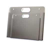 Sohynca 2pcs Plastic Art Portfolio Bag 17.32x13.22inch and 12.99x11inch Arts Storage Case for Diamond Painting, Drawing Container, Artworks Keepsakes Storage Case (Black)