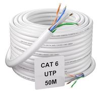Soibke Cat 6 Ethernet Cable 50m - High Speed Network Cable for Gigabit Internet, RJ45 LAN Outdoor Installation UTP 23AWG White