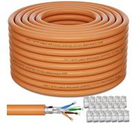 Soibke Ethernet Cable 100 M, Cat 7 Long Bulk Internet 100 Meter External Outdoor Shielded S / Ftp Wlan High Speed Gigabit 10 Gbps