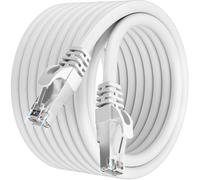 Soibke Ethernet Cable 18m, White Cat 7 Internet Cable High Speed Network Cabe 600MHz 10Gbps Shielded Wifi Cabls 24AWG Patch Cabls RJ45 LAN Cabes Outdoor Wlan for PS5/4 Router Modem